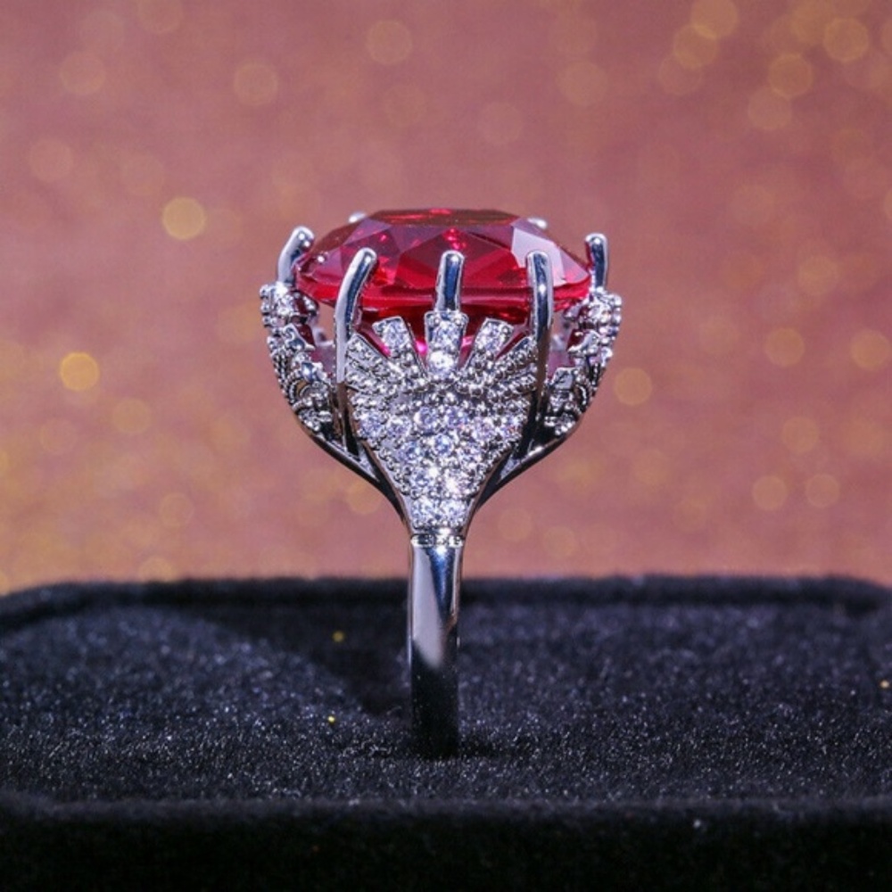 Gorgeous 925 Silver Ruby Ring New - Picture 4 of 6
